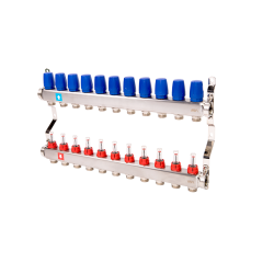 Коллектор нержавеющий MVI с расходомерами 11 выходов 1*3/4" EK MS.511.06