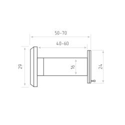 Глазок дверной НОРА-М №1/16/200/40-60 хром