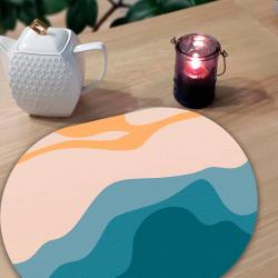 Салфетка подстановочная ПЛАСТМАРКЕТ бирюзовый, персиковый 45*32 см