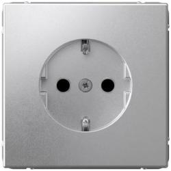 Механизм розетки сетевой SYSTEME ELECTRIC Art Gallery с заземлением с защитными шторками алюминий GAL000345