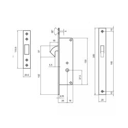 Замок врезной PALLADIUM 0201 F Хром