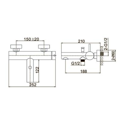 Cмеситель для ванны CAPRIGO 53-011-BRG DON