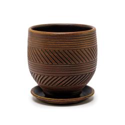 Горшок керамический САДЫ АУРИКИ Страйп Шоколад 3,5 л