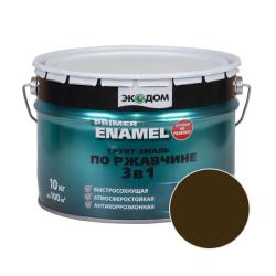 Грунт-эмаль ЭКОДОМ Коричневый 10 кг