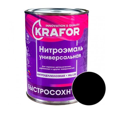 Эмаль KRAFOR НЦ-132 Черный 0,7 кг 