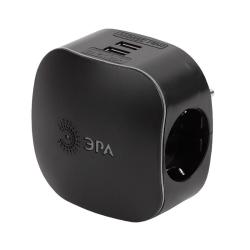 Разветвитель ЭРА 3 гнезда черный SP-3e-USB-BLACK