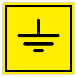 Знак безопасности Заземление 20*20 мм