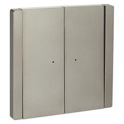 Выключатель IEK Forte&Piano 2 клавиши с подсветкой сталь FP-V20-1-10-1-K46