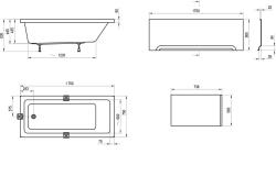Ванна акриловая RAVAK 10° 170*75 см