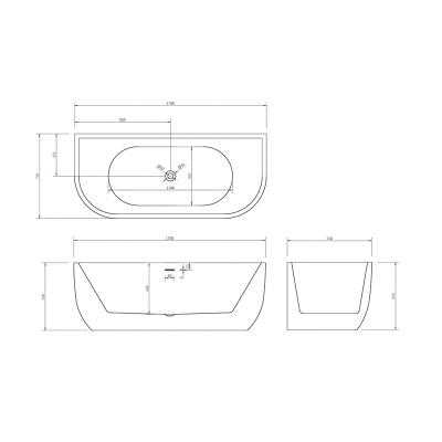 Ванна акриловая ABBER 170*75 см AB9316-1,7