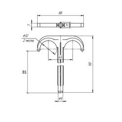 Дюбель двойной пластиковый 80 мм