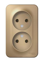 Розетка SYSTEME ELECTRIC Blanca двойная титан BLNRA000214