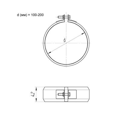 Хомут ДЫМОК AISI 439 0,5 мм 150 мм