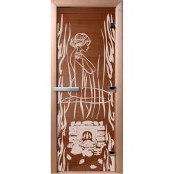 Дверь для бани DOORWOOD Волшебный пар Бронза правое 1900*800 мм