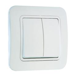 Выключатель MAKEL Lilium 2 клавиши проходной белый 70026