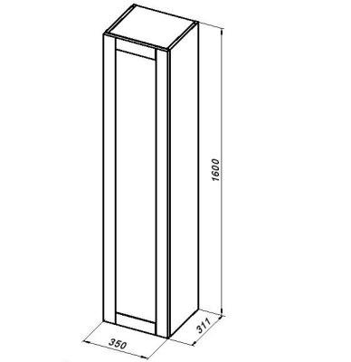 Пенал AQUANET Терра маренго 35*160 см