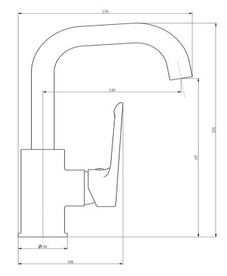 Смеситель для умывальника ESKO Lagos Black LG26MB  Смеситель для умывальника ESKO Lagos Black LG26MB