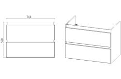 Тумба с раковиной VIANT Мальта 80 подвесная 