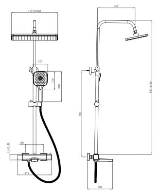 Душевая система ESKO Samara STT3054SMR 