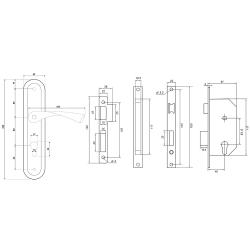 Замок врезной PALLADIUM AL 1613 AB Античная бронза