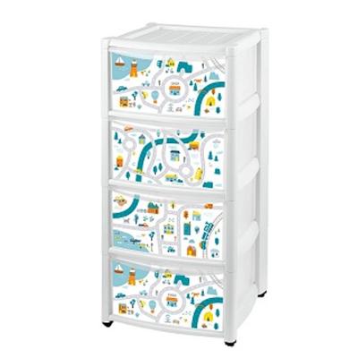 Комод БЫТПЛАСТ Путешествие 4 секции