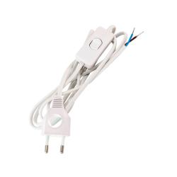 Шнур сетевой с вилкой TDM с заземлением белый 1,5 м