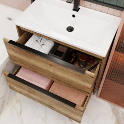 Тумба с раковиной LA FENICE Tesoro 100 дуб Галифакс табак