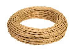 Провод ретро ТМ МЕЗОНИНЪ TV+Internet 2*0,5 мм2 песочное золото