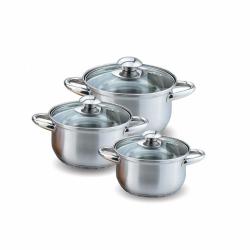 Набор посуды 6пр, нерж. сталь (2+2,6л+3,6л) /Kelli/