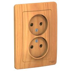 Розетка SYSTEME ELECTRIC Blanca двойная ясень BLNRS000025