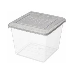 Контейнер для продуктов квадратный 1л (гранит светло-серый) /Homver/