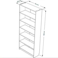 Стеллаж ШВЕДСКИЙ СТАНДАРТ Сириус Дуб Сонома 780*1900*348 мм 2.02.07.120.3