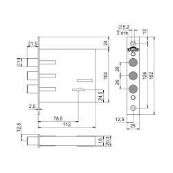 Замок врезной ЭЛЬБОР Кремень 1.04.02 Хром