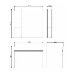 Тумба с раковиной COMFORTY Тромсе 80 