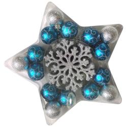 Набор шаров ВОЛШЕБНАЯ СТРАНА Звезда голубой, серебро 