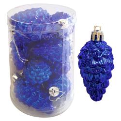 Набор елочных украшений ВОЛШЕБНАЯ СТРАНА Шишки синий 6 см 