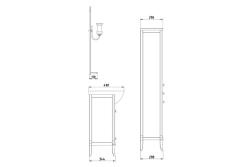 Пенал ASB WOOD LINE Салерно 40 L белый 39,5*160 см