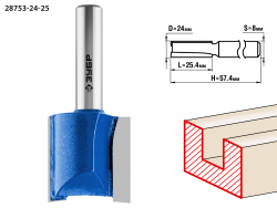 Фреза пазовая прямая ЗУБР 24*25,4 мм 28753-24-25