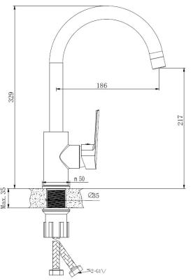 Смеситель для кухни VODA Splash SPL519  Смеситель для кухни VODA Splash SPL519
