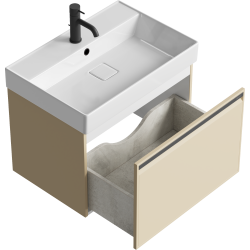 Тумба с раковиной AQWELLA Pure 65 капучино светлый