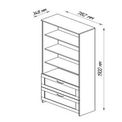Стеллаж ШВЕДСКИЙ СТАНДАРТ Сириус Дуб Сонома 780*1900*348 мм 2.02.07.110.3