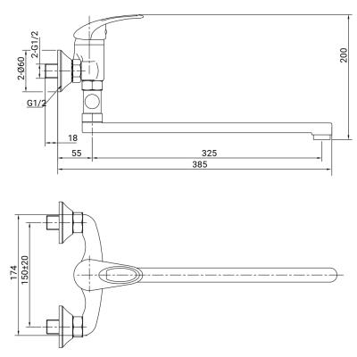 Смеситель для ванны JUGUNI Phoenix 0402.609 