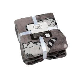 Плед BELEZZA Festival raccoon Еноты Серый 150*200 см