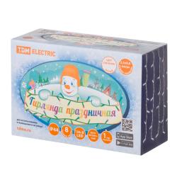 Гирлянда Бахрома TDM 8 режимов белый холодный 2,5*0,6 м