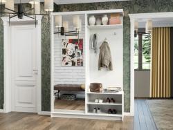 Прихожая ХОЧУ ДОМОЙ Классика Лайт правая 01 Каттхульт/Зеркало/Серебро 1200*200*450 мм