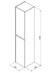 Пенал AQUANET Nova Lite дуб рустикальный 35*175 см
