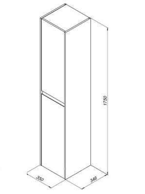 Пенал AQUANET Nova Lite дуб рустикальный 35*175 см