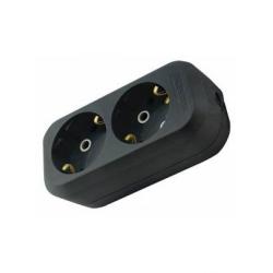 Колодка TDM 2 гнезда с заземлением черный