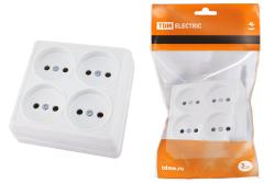 Розетка TDM Ладога 4 гнезда белый SQ1801-0120