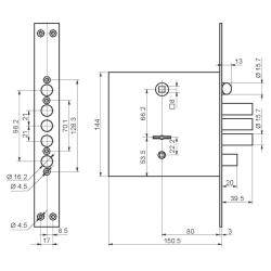 Замок врезной BORDER K 9-8 Хром 077937